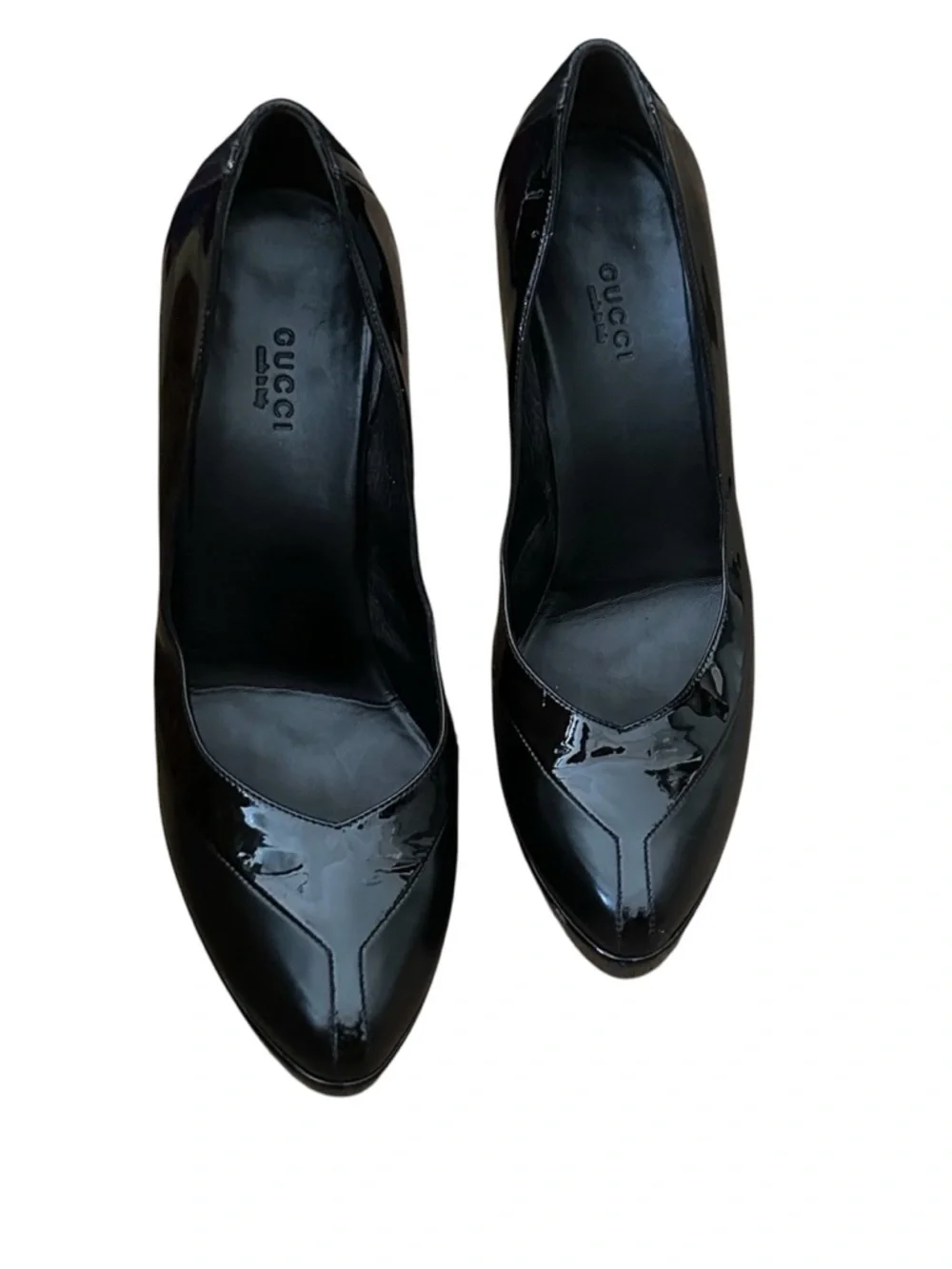 Gucci Black Patent Leather Pointed-Toe High Heels - Picture 2 of 9